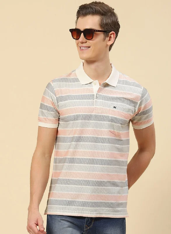 how to wash short-sleeved men's shirtsMen Peach Printed T-Shirt