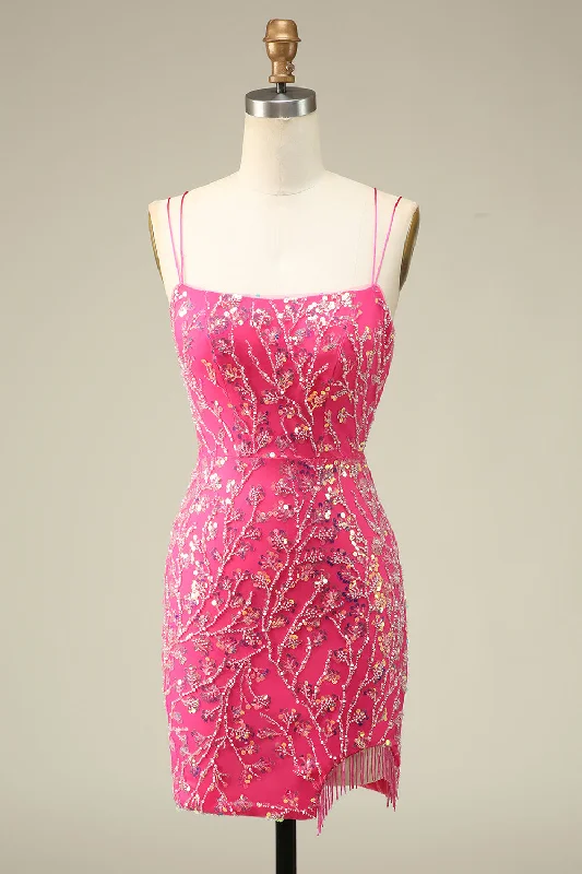 Midi dresses for womenElegant Fuchsia Bodycon Corset Backless Short Homecoming Dress with Tassel Midi dresses for womenElegant Fuchsia Bodycon Corset Backless Short Homecoming Dress with Tassel