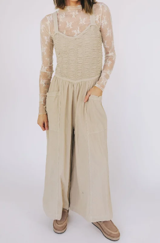 Professional women's trousersFREE PEOPLE - Forever And Always Ruched One-Piece Jumpsuit
