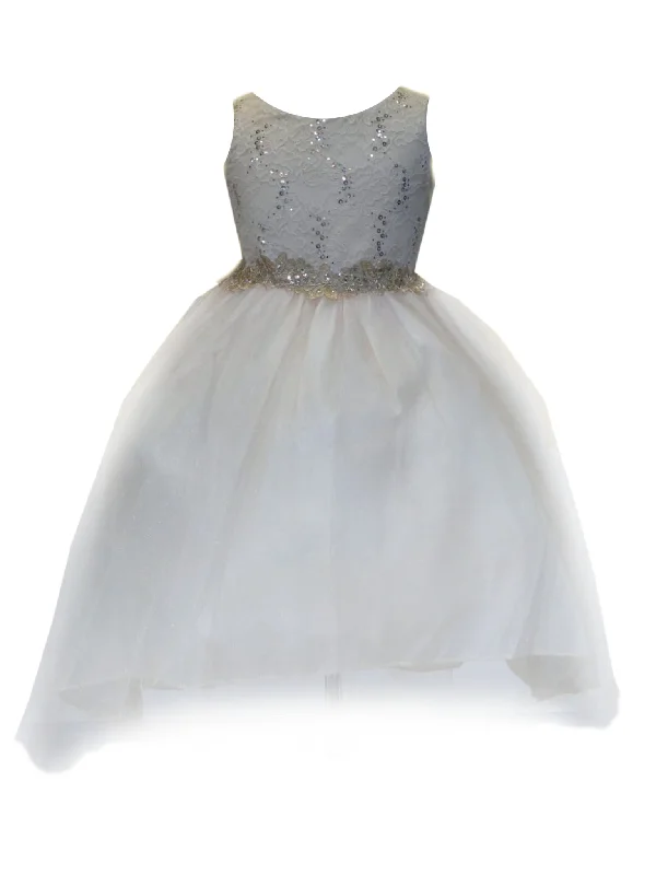 Leather dresses for womenBig Girls Champagne Sequin Bodice Hi Low Junior Bridesmaid Dress 8-16