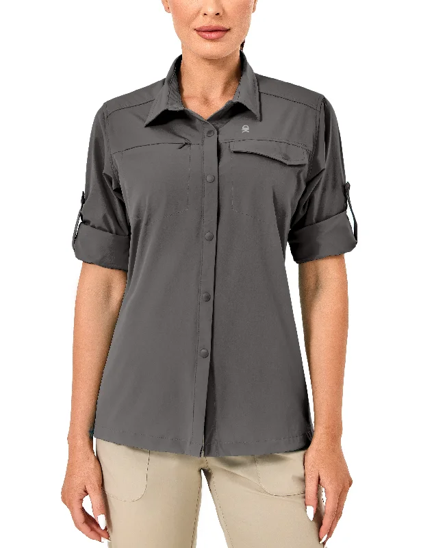 Pullover women's topsWomen's Long Sleeve Travel UPF 50+ Safari Shirt