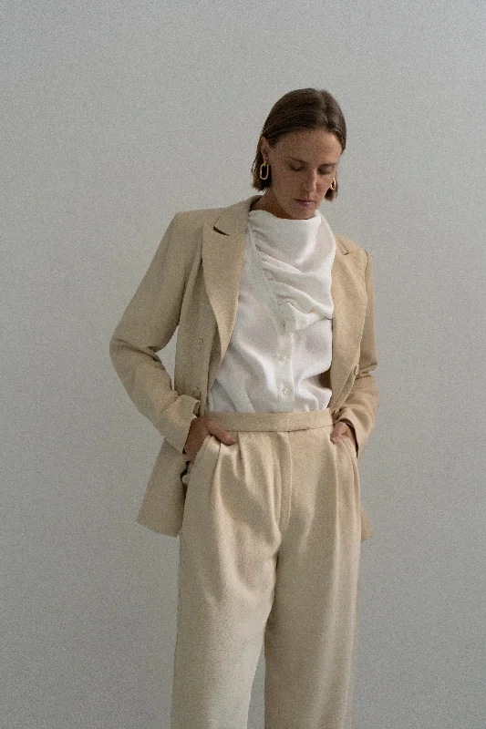 Travel women's topsDnipro White Long Tie Blouse