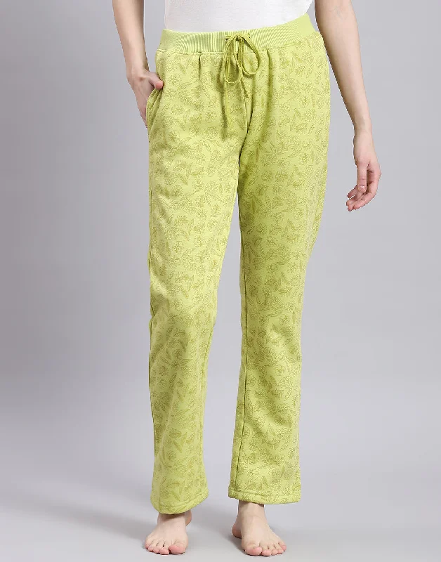 Cocktail party women's dressesWomen Green Printed Regular Fit Winter Lower