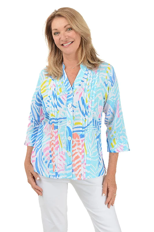 Button-down women's topsPetite Wendy Pleated Button-Front Shirt