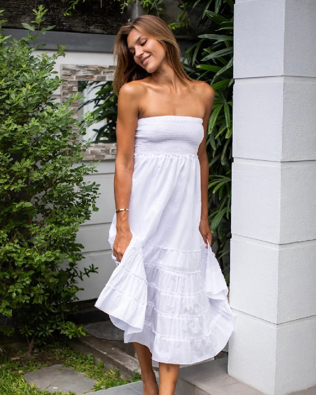 Beach dresses for casual outingsSt Tropez Dress/Skirt - White Cotton