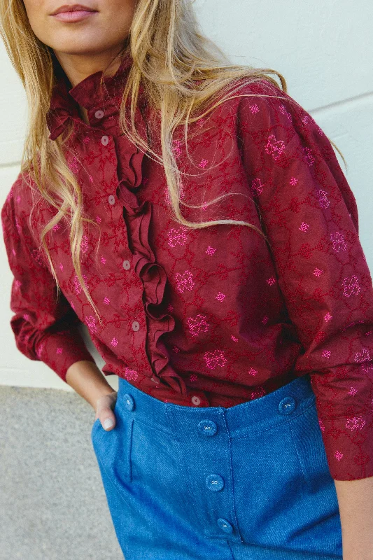 High-low hem women's topsStrawberry Shirt