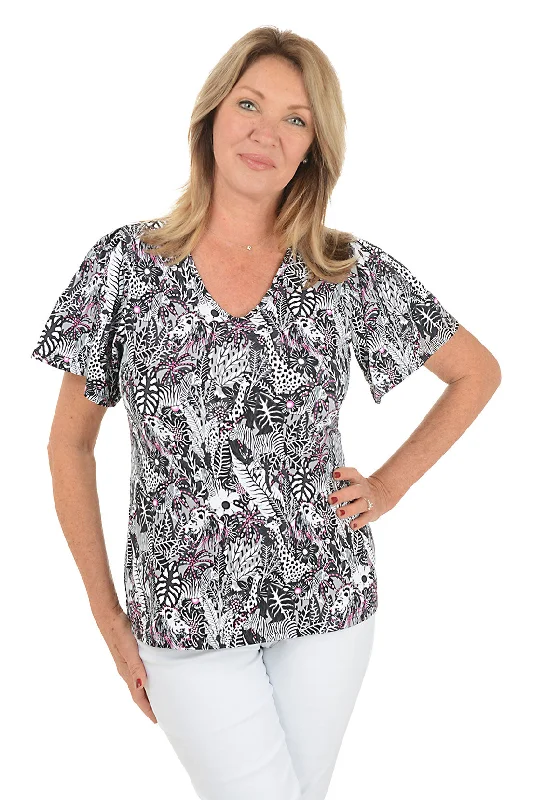 Chunky knit women's topsJungle Safari UPF50+ Flutter Sleeve Top