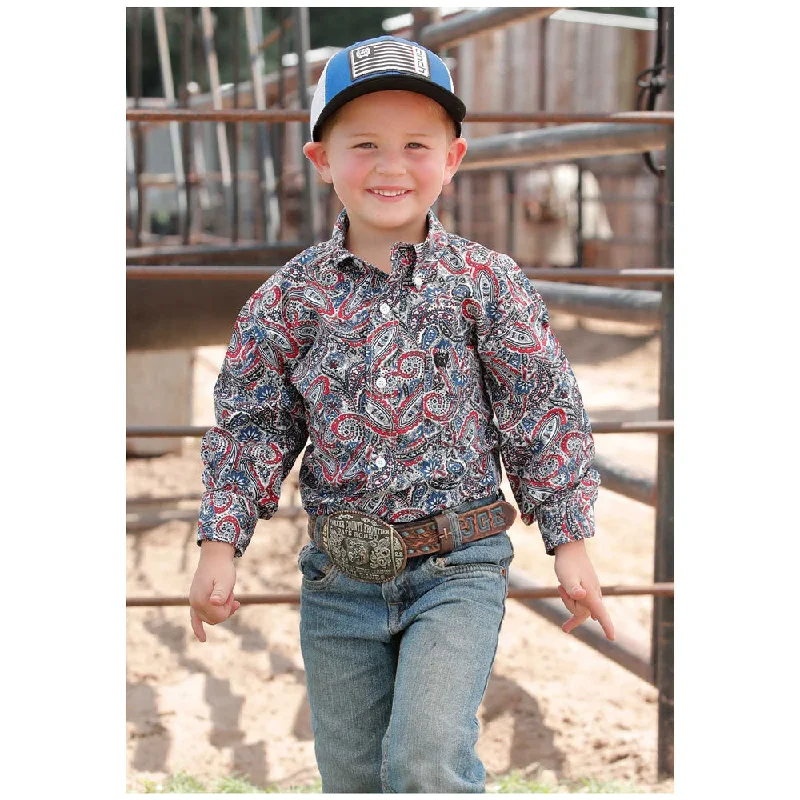 Chunky knit women's topsMTW7060346 Cinch Boys Long Sleeve Western Buttondown Shirt - Multicolor Paisley