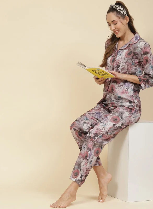 Professional women's trousersWomen Peach Printed Lower Set