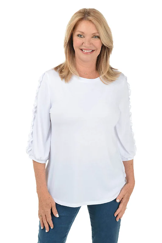 Vintage women's topsPetite Frilled Sleeve Knit Top