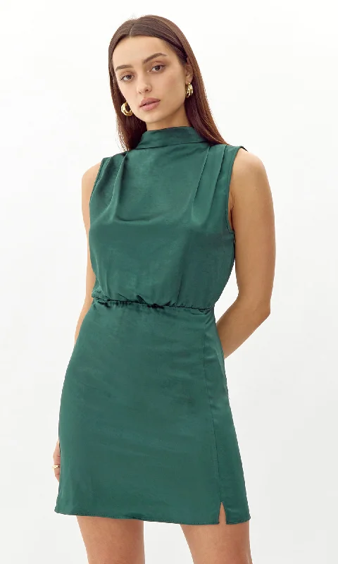 Peplum dresses for womenDanila Mock Neck Mini Dress