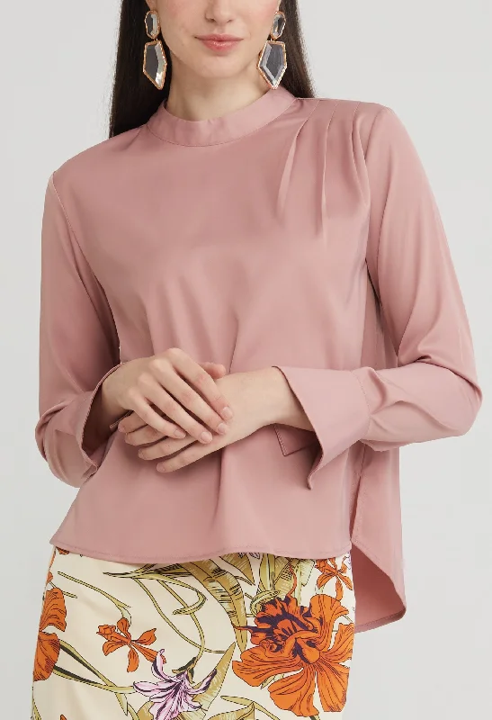UV-protective women's topsSatin Petal Sleeve Blouse