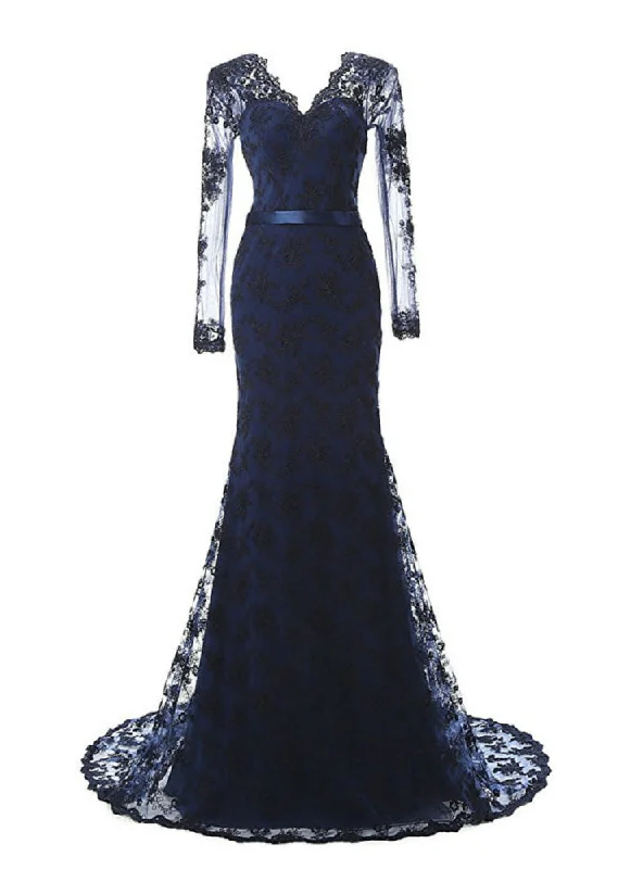Short and sweet dresses for womenMermaid Lace Long Sleeve Cheap Mother Of The Bride Dresses