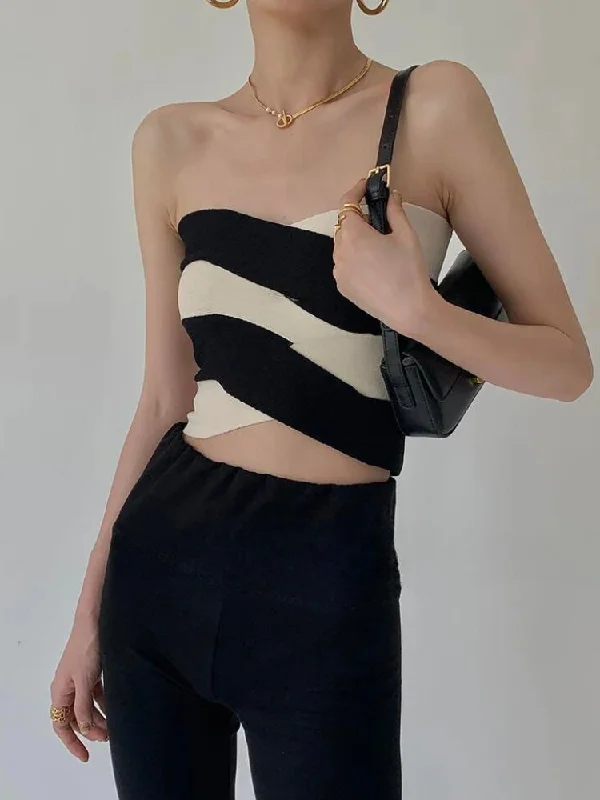 Limited edition women's topsContrast Color Tube Top