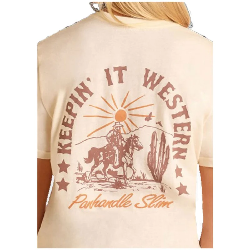 Running women's topsPU21T05770 Panhandle Unisex Short Sleeve Graphic Tee - Natural