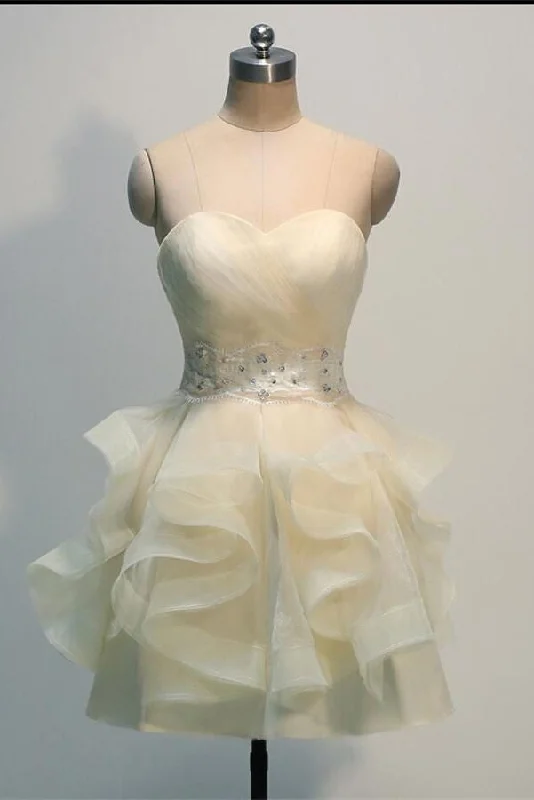 Denim dresses for womenSweetheart Light Beaded Cute Short Homecoming Dress K183