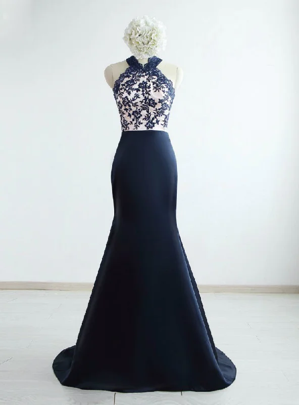 Spring dresses for blossoming stylesHalter Mermaid Satin Floor-Length Mother of the Bride Dresses