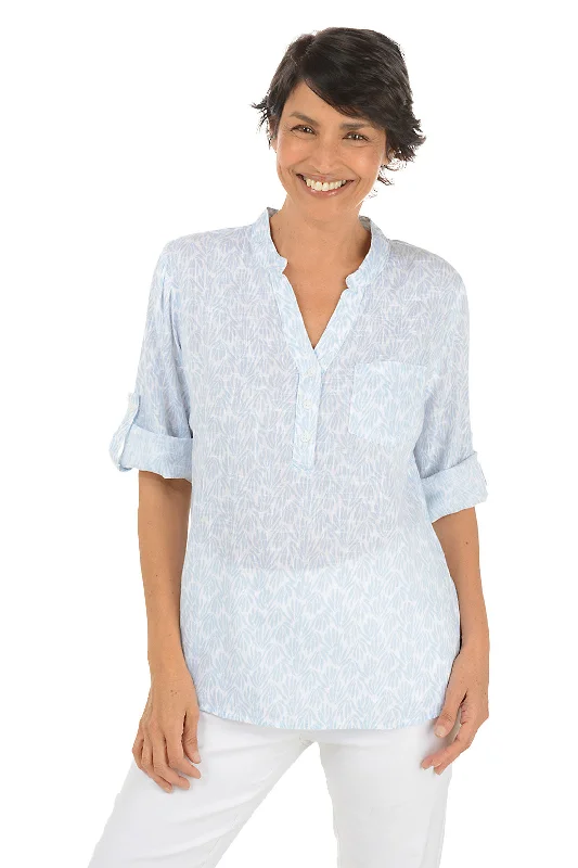 Coral women's topsAloe 3/4 Roll Sleeve Blouse