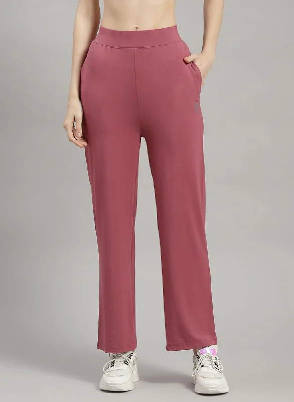Lace-up women's pantsWomen Red Solid Trackpant