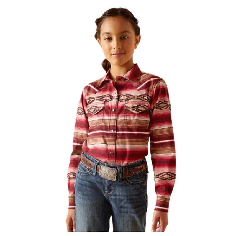 Lavender women's tops10046420 Ariat Girls Serape Shirt - Blushing Serape Print