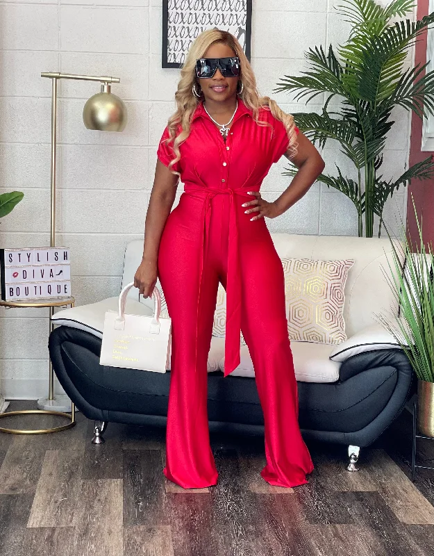 Skater women's skirtsBold Vibes Jumpsuit (Red)
