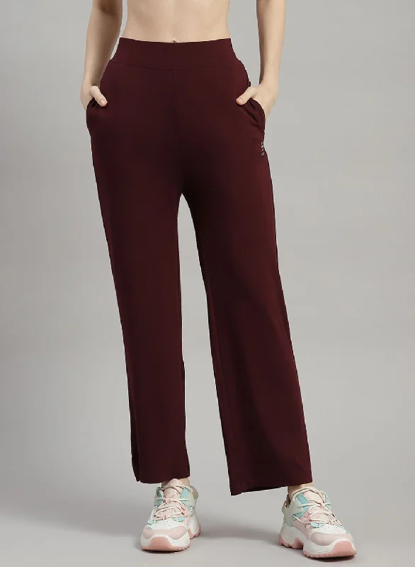Satin women's dressesWomen Brown Solid Trackpant