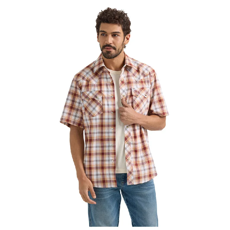 Petite women's tops112359583 Wrangler Men's Retro Short Sleeve Modern Fit Snap Shirt - Maroon