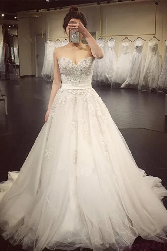 Vintage women's dressesRoycebridal Crystal Lace A Line Wedding Dresses, Sweetheart Wedding Gowns, Bridal Dress, MW104