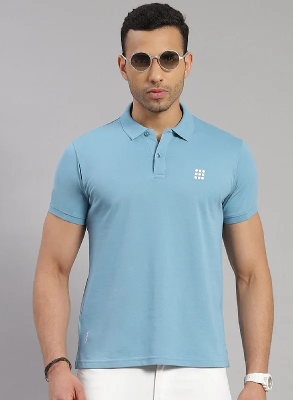 finding the perfect fit in short-sleeved men's shirtsMen Blue Solid T-Shirt
