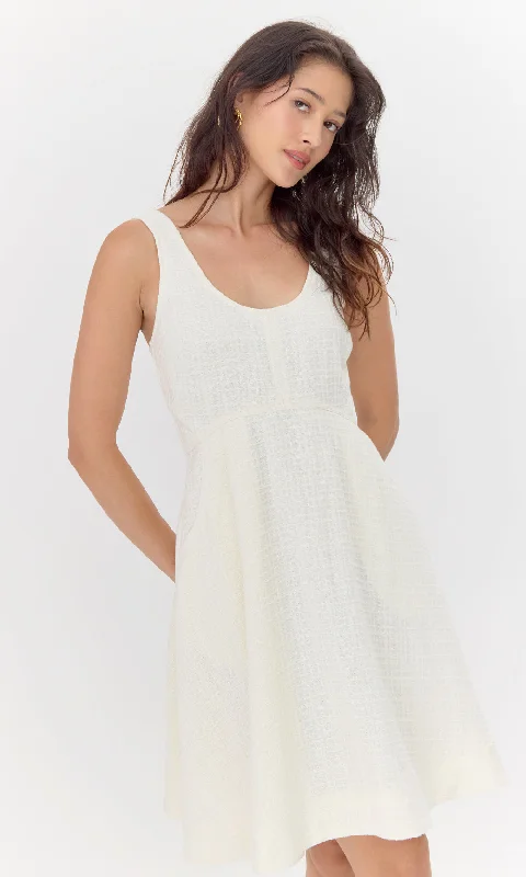 Polka dot dresses for womenDiana Textured Trapeze Mini Dress