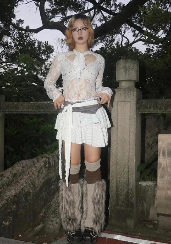 Layering women's topsFairycore Cut Out Lace Top