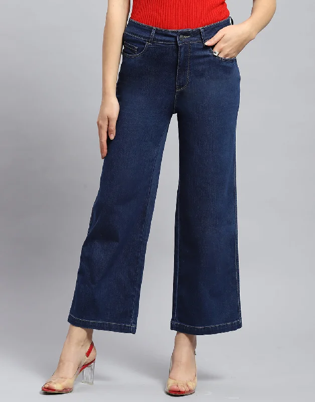 Yoga pants for womenWomen Blue Solid Slim Fit Denim