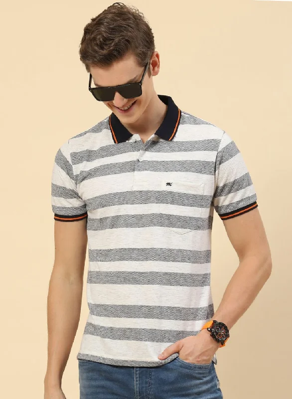 men's short-sleeved shirtsMen Off White Stripe T-Shirt
