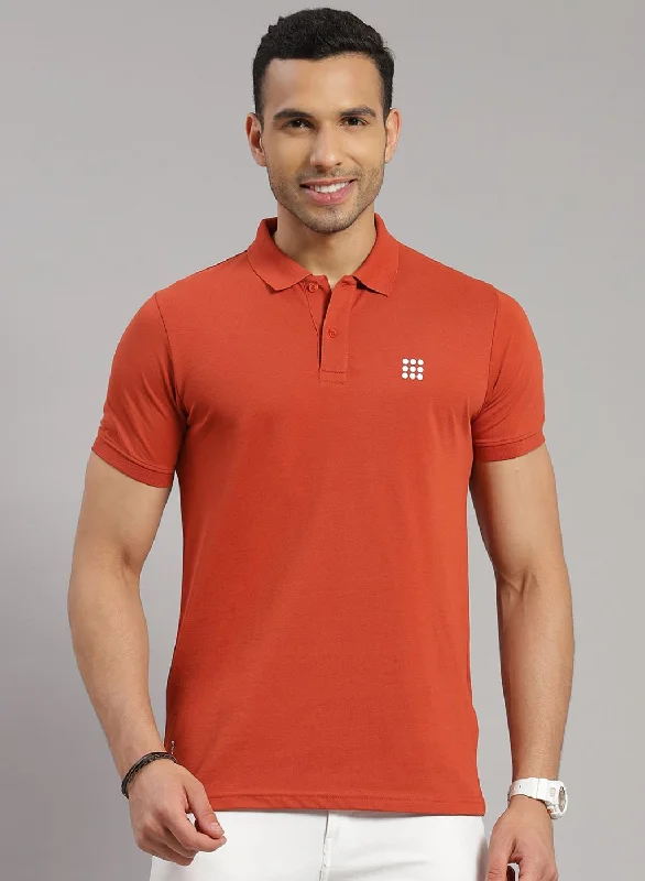 choosing the right detergent for short-sleeved shirts for menMen Orange Solid T-Shirt