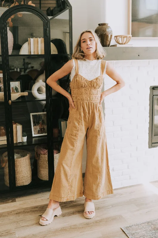 Midi dresses for womenFREE PEOPLE - After All Ruched One-Piece Jumpsuit