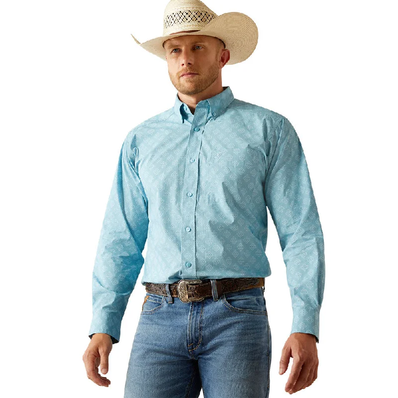 Olive green women's tops10054645 Ariat Men's Garmon Classic Fit Long Sleeve Western Shirt - Turquoise Print