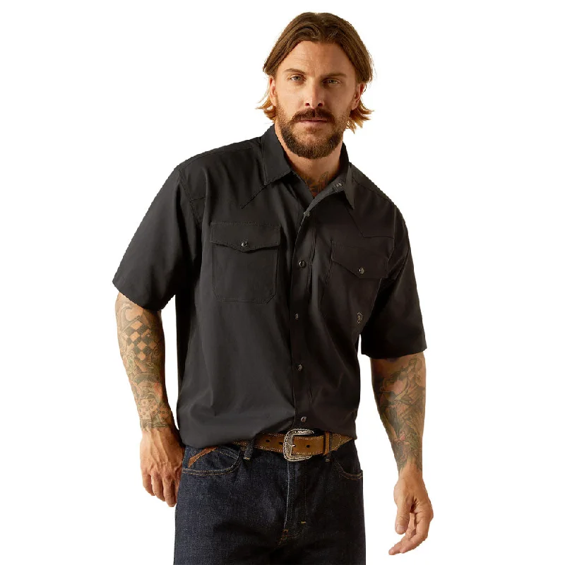 Teal women's tops10054481 Ariat Men's Western VentTEK Classic Fit Short Sleeve Shirt - Black
