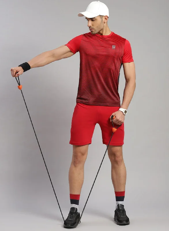 short-sleeved shirts for men with a minimalist aestheticMen Red Stripe T-Shirt