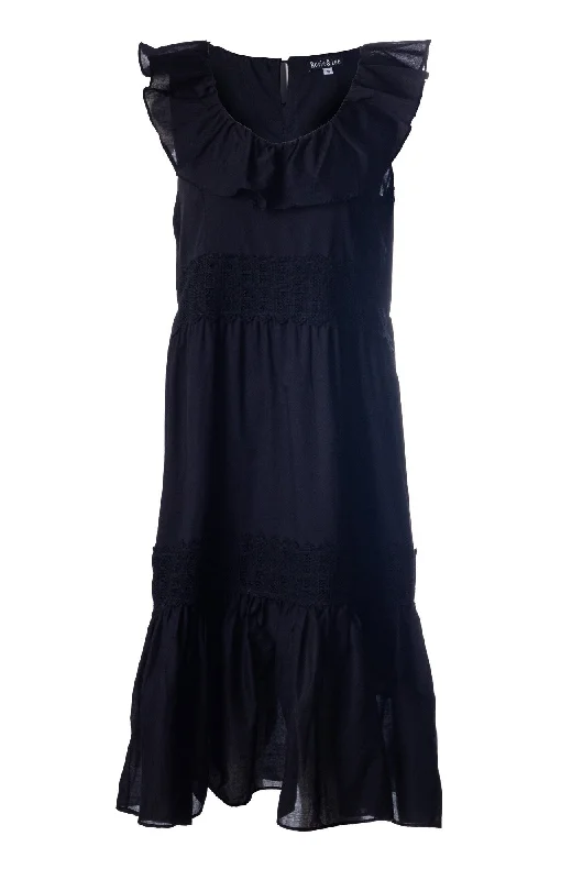 Plus-size dresses for women100% Cotton Voile Dress | Black | 6423A1