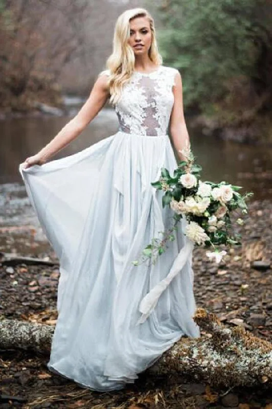 Embroidered dresses for womenRoycebridal Gorgeous Inexpensive Lace Tulle Wedding Dress Boho Bridal Dresses, MW147