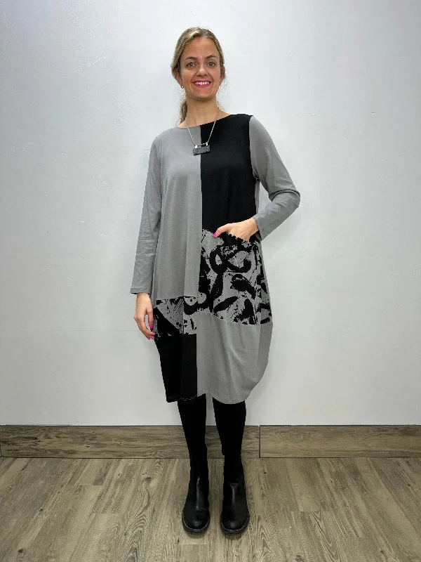 Animal print women's topsSlate Long Sleeve Pattern Samara Dress