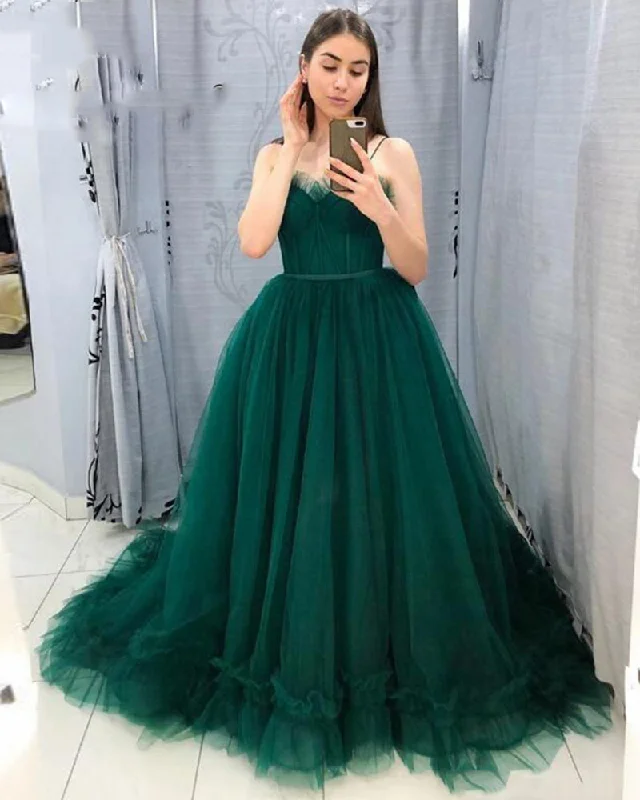 Workout dresses for active lifestylesGorgeous Ball Gown Tulle Emerald Green Prom Evening Dress ,Women Formal Dress Wedding Party Goowns PL0725