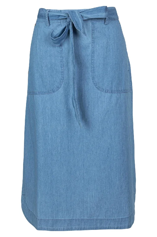 Peplum dresses for women100% Cotton Chambray Skirt | LIGHT BLUE | 6650A1