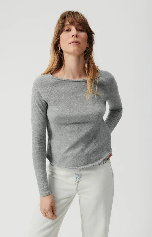 Fine knit women's topsTshirt Son31g Gris-Chine