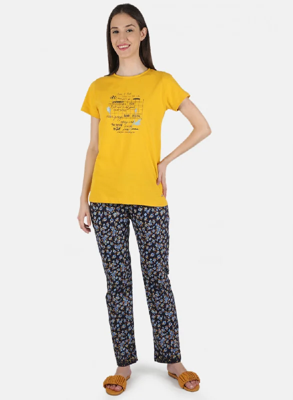 Vintage women's skirtsWomen Mustard Printed Lower Set