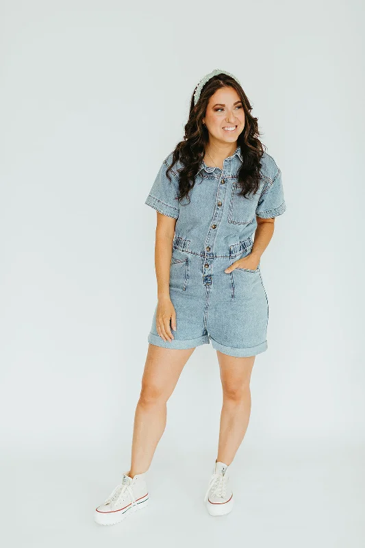 Satin women's dressesTorrence Denim Romper