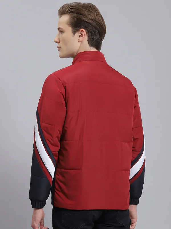 men's peacoats with epauletsMen Navy Blue Solid Stand Collar Full Sleeve Jacket