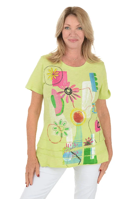 Transitional women's topsMadison Mineral Wash Short Sleeve Ruffle Top