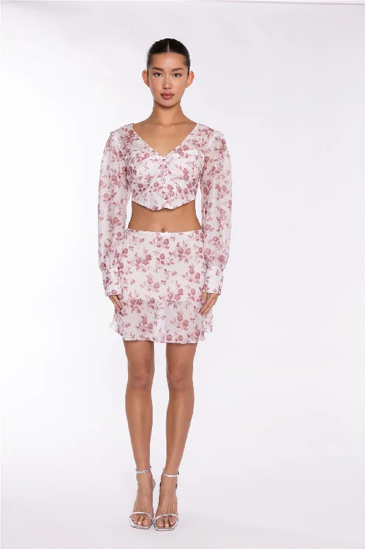UV-protective women's topsPink-Rose Corset Crop-Top