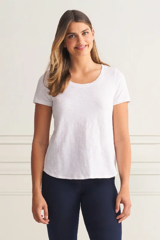 Solid color women's topsOrganic Cotton Slub T-Shirt - White